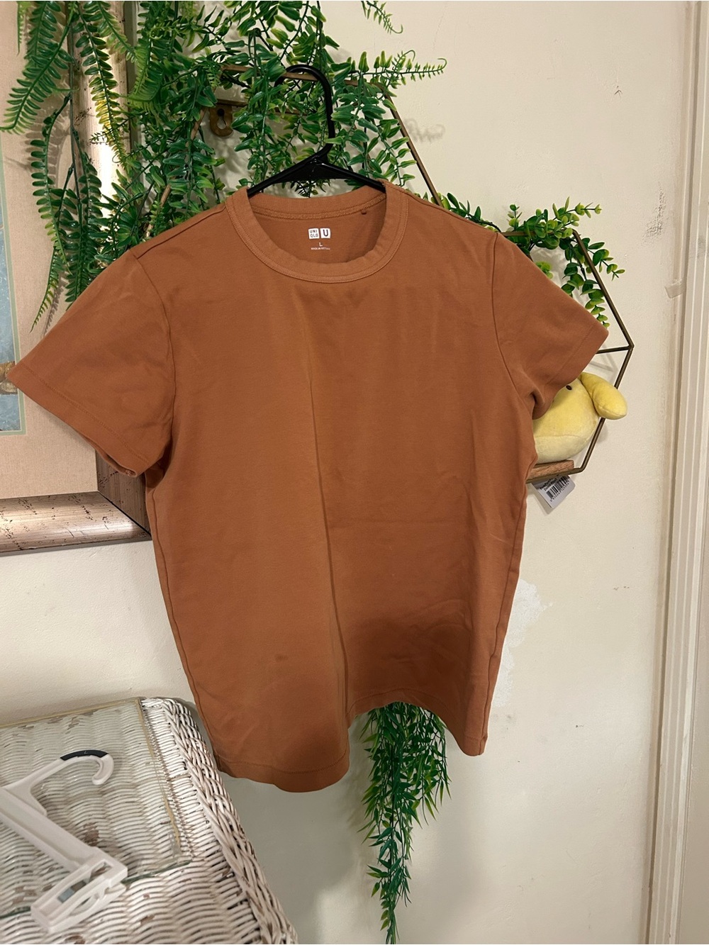 Uniqlo women’s Crew Neck T-Shirt in Brown